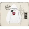 Kadın Cherries Leopar Oversize Unisex Kapşonlu Sweatshirt Beyaz