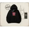 Kadın Cherries Leopar Oversize Unisex Kapşonlu Sweatshirt Beyaz