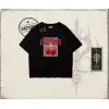 Kadın Cherries Leopar Oversize Unisex Tişört Beyaz