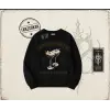 Kadın Espresso Martini Oversize Unisex Bisiklet Yaka Sweatshirt Beyaz