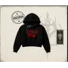Kadın Have a Nice Weekend Cherry Kadın Crop Kapşonlu Sweatshirt Beyaz