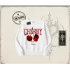 Kadın Have a Nice Weekend Cherry Oversize Unisex Bisiklet Yaka Sweatshirt Beyaz