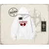 Kadın Have a Nice Weekend Cherry Oversize Unisex Kapşonlu Sweatshirt Beyaz
