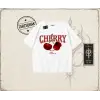 Kadın Have a Nice Weekend Cherry Oversize Unisex Tişört Beyaz