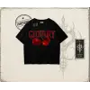 Kadın Have a Nice Weekend Cherry Oversize Unisex Tişört Beyaz
