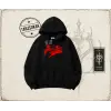 Kadın Hawaii Oversize Unisex Kapşonlu Sweatshirt Beyaz