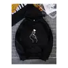 Kadın Heart Baskılı Kapüşonlu Sweatshirt Siyah