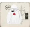 Kadın Hibiscus Oversize Unisex Kapşonlu Sweatshirt Beyaz