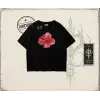 Kadın Hibiscus Oversize Unisex Tişört Beyaz
