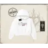 Kadın Im a Mastermind Kadın Crop Kapşonlu Sweatshirt Beyaz