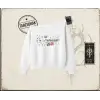 Kadın Im a Mastermind Kadın Kayık Yaka Sweatshirt Beyaz