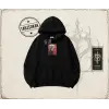Kadın Kate Moss icecream Oversize Unisex Kapşonlu Sweatshirt Beyaz