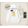 Kadın Limon Cello Oversize Unisex Kapşonlu Sweatshirt Beyaz