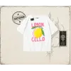 Kadın Limon Cello Oversize Unisex Tişört Beyaz