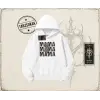 Kadın MamaMama Oversize Unisex Kapşonlu Sweatshirt Beyaz