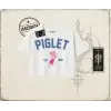 Kadın Piglet College Kadın Crop Tişört Beyaz