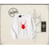 Kadın Red Spider Oversize Unisex Bisiklet Yaka Sweatshirt Beyaz