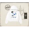 Kadın Sea Elements Kadın Crop Kapşonlu Sweatshirt Beyaz