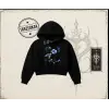 Kadın Sea Elements Kadın Crop Kapşonlu Sweatshirt Beyaz