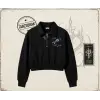 Kadın Sea Elements Kadın Crop Polo Yaka Yarım Fermuarlı Sweatshirt Beyaz