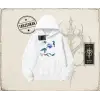 Kadın Sea Elements Oversize Unisex Kapşonlu Sweatshirt Beyaz