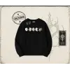 Kadın Sea Shells Oversize Unisex Bisiklet Yaka Sweatshirt Beyaz