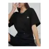 Kadın Siyah Airplane Baskılı Oversize T-shirt