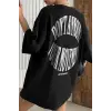 Kadın Siyah Dont Baskılı Oversize T-shirt