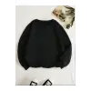 Kadın Siyah Düz Bisiklet Yaka Sweatshirt TS-BASKSZBSKLTKS