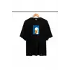 Kadın Siyah Ördek Baskılı Oversize Bisiklet Yaka Tshirt