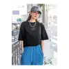 Kadın Siyah Penguen Baskılı Oversize T-shirt