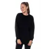 Kadın Siyah Renk Uzun Kesim Basic Örme Sweatshirt