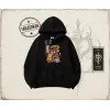 Kadın Spider Cat Oversize Unisex Kapşonlu Sweatshirt Beyaz