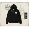Kadın with Love and Devotion Oversize Unisex Hırka & Çeket Fermuarlı Sweatshirt Beyaz