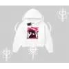 Kapşonlu Crop Sweatshirt Anime Girlfriend Kırmızı