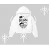 Kapşonlu Crop Sweatshirt Best Friends Forever Baskılı Sevimli Tasarım