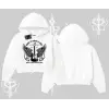 Kapşonlu Crop Sweatshirt Born to Rock Eternal Flame Legacy