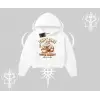 Kapşonlu Crop Sweatshirt Cute Capybara Enjoying Ramen Noodles Artwork