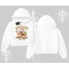 Kapşonlu Crop Sweatshirt Cute Capybara Enjoying Ramen Noodles Artwork