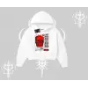 Kapşonlu Crop Sweatshirt Deadly Dreams Skull Redcore Street Manifest