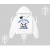 Kapşonlu Crop Sweatshirt Foodie Panda Tatlı ve Sevimli Panda Baskılı