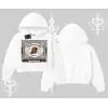 Kapşonlu Crop Sweatshirt Fossilized Skull Underground Archive
