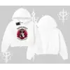 Kapşonlu Crop Sweatshirt Hard Rock Winged Guitar Rebellion