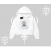 Kapşonlu Crop Sweatshirt Noodle Theory Hand Drawn Concept