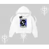 Kapşonlu Crop Sweatshirt Oversize Anime Kız Baskılı