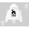 Kapşonlu Crop Sweatshirt Tsundere Anime Japanese Style Baskılı