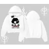 Kapşonlu Crop Sweatshirt Tsundere Anime Japanese Style Baskılı