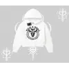 Kapşonlu Crop Sweatshirt Wild & Road Western Skull Biker Street Culture