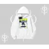 Kapşonlu Sweatshirt Anime Unity Neon Detaylı Grafik Baskılı