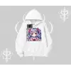 Kapşonlu Sweatshirt Hello Anime Kız Sevimli Karakter Baskılı